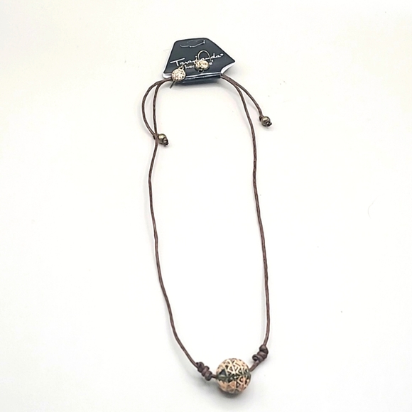 Taramanda Necklace & Earring Set, Brown Rope with a Decorative Ball, Boho, NWOT - Picture 3 of 6